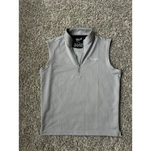 johnnie-O Daves 1/4 Zip Performance Vest Quarry Gray Mens Medium Golf Stretch